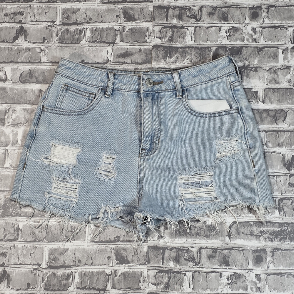 PacSun Mom Jean Shorts • Size 24 • Light Indigo •Boho Festival Indie 90s Y2K